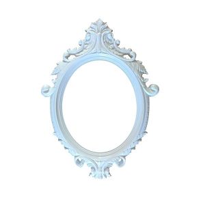 White Antique Style Oval Posing Frame