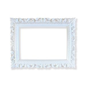 Lightweight Antique Look Plastic Posing Frame – White Rectangle