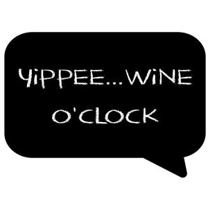 ‘Yippee…Wine O Clock’ Black Speech Bubble Photo Booth Prop