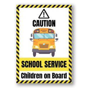 Caution School Service Children On Board  Warning Sign, Durable Waterproof PVC, Rust-Free, No. 159, 160, 161