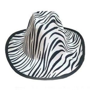 Zebra Print Western Cowboy Cowgirl Hat
